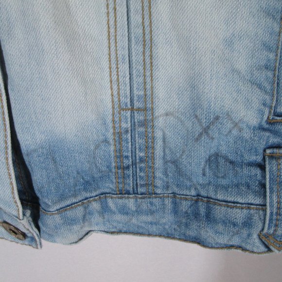 Route 66 Womens Faded Blue Jean Jacket Sz Large Band Lyrics Written Thro… - Picture 5 of 13